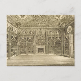 Carte Postale La Bibliothèque, gravée par Godfrey, de 'Descripti
