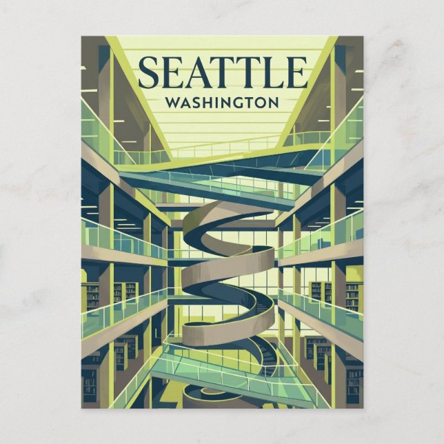Carte Postale La Bibliothèque Publique de Seattle, succursale ce (Devant)