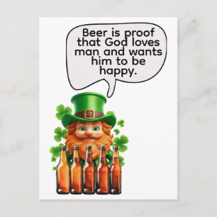 Carte Postale La bière est la preuve que Dieu aime l'homme