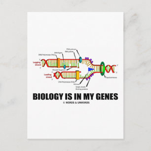 Carte Postale La biologie est dans mes gènes (réplication de l'A