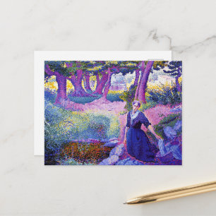 Carte Postale La Blanchisseuse, peinture d'art fin,