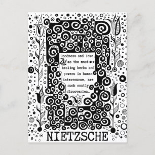 Carte Postale La bonté et l'amour citation de Nietzsche