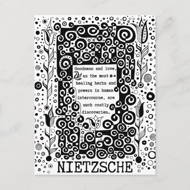 Carte Postale La bonté et l'amour citation de Nietzsche (Devant)