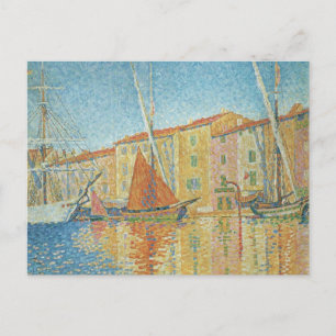 Carte Postale La Bouée Rouge par Paul Signac, Pointillisme Vinta