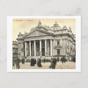 Carte Postale La Bourse, Bruxelles, Belgique Vintage