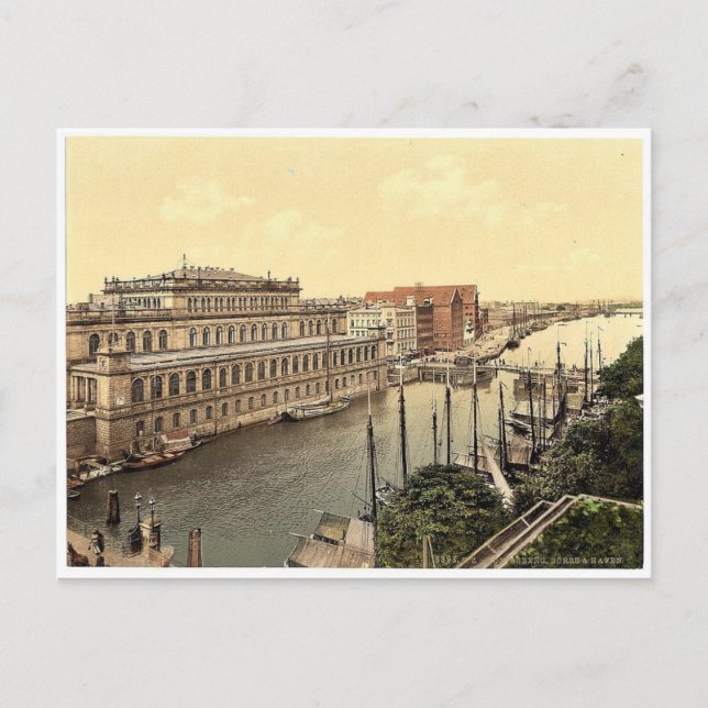 Carte Postale La bourse et le port, Konigsberg, Prusse orientale (Devant)