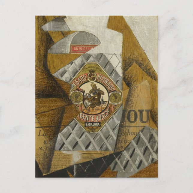 Carte Postale La bouteille d'Anís del Mono par Juan Gris (Devant)