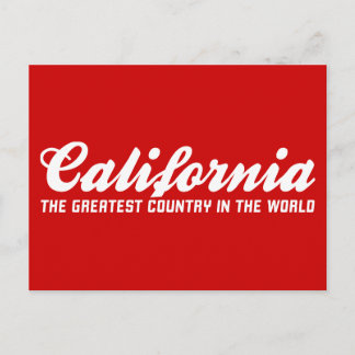 Carte Postale la californie est le plus grand pays du monde
