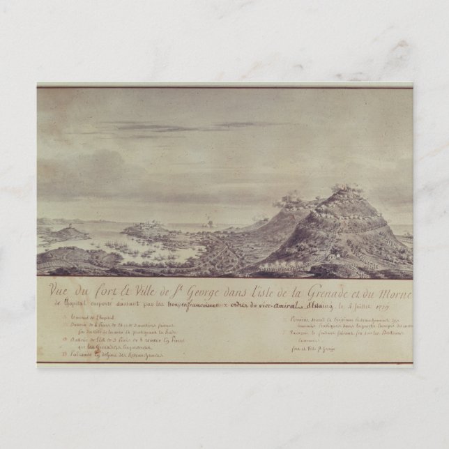 Carte Postale La capture française Grenade, 1779 (Devant)