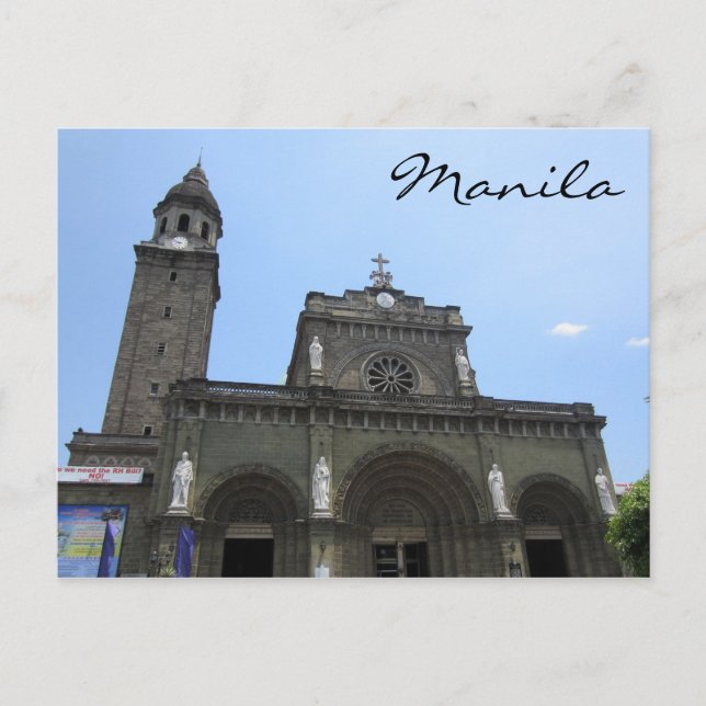 Carte Postale la cathédrale de manila (Devant)