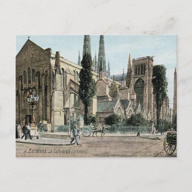 Carte Postale La Cathédrale St André, Bordeaux, France (Devant)