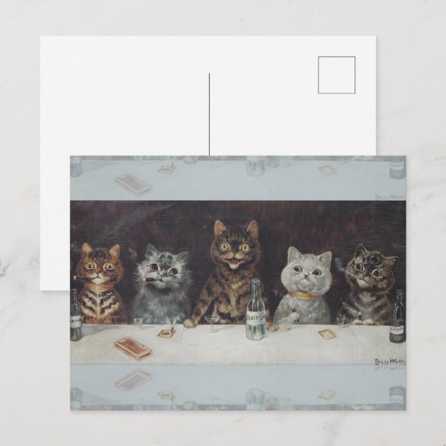 Carte Postale La célébration de la licence du chat (Devant / Derrière)