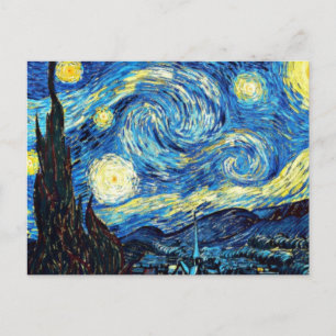 Carte Postale La célèbre peinture de Van Gogh, Nuit étoilée