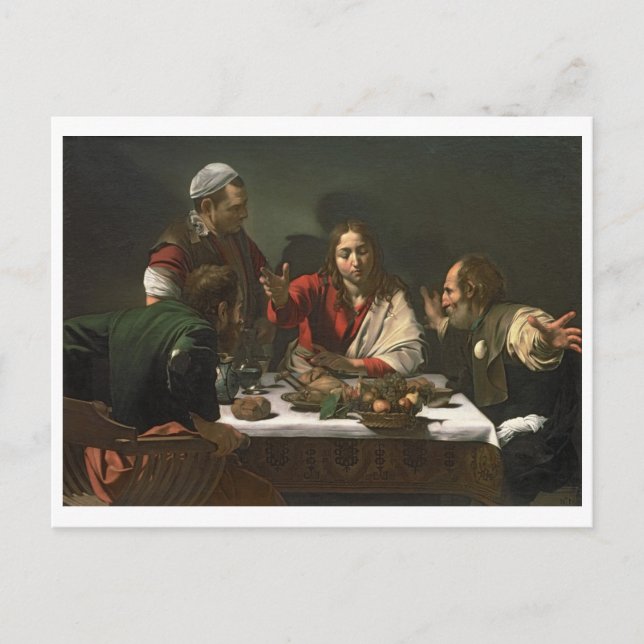 Carte Postale La Cène à Emmaüs, 1601 (huile et température) (Devant)