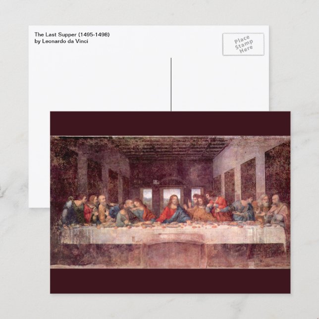 Carte Postale La Cène de Léonard de Vinci (Devant / Derrière)
