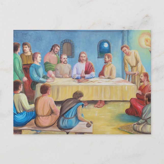 Carte Postale La Cène : Jésus et les disciples (Devant)