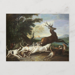 Carte Postale La chasse aux cerfs, 1718