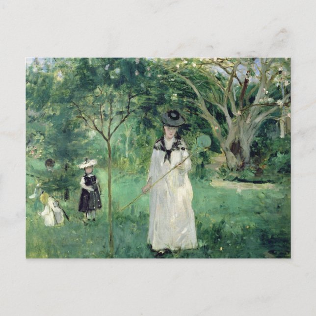 Carte Postale La chasse aux papillons, 1874 (Devant)