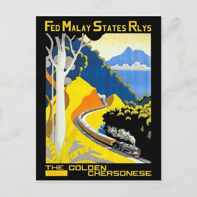 Carte Postale La Chersonèse dorée, Malaisie, chemin de fer, trai (Devant)