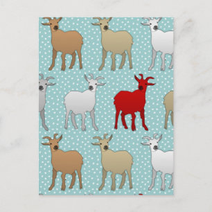 Carte Postale La chèvre rouge