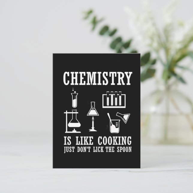 Carte Postale la chimie est comme la cuisine blague chimiste drô (Debout devant)