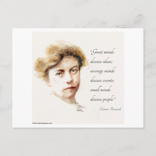 Carte Postale La citation des grands esprits d'Eleanor Roosevelt (Devant)