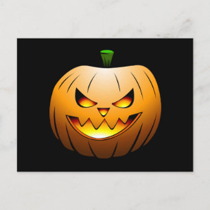 Carte Postale La citrouille d'Halloween de Jack O'lantern