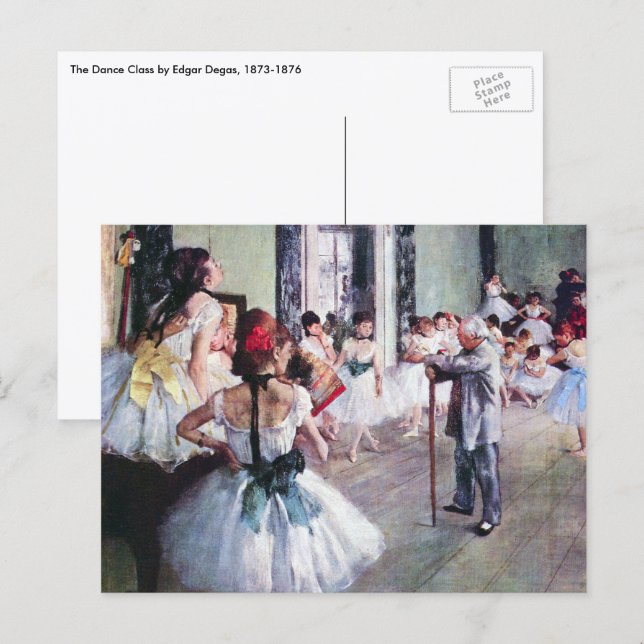 Carte Postale La Classe de danse par Edgar Degas, Art de ballet  (Devant / Derrière)