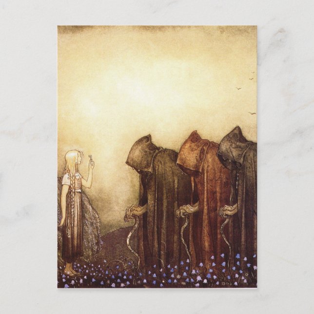 Carte Postale “La Clé d'or” John Bauer Aquarelle (Devant)