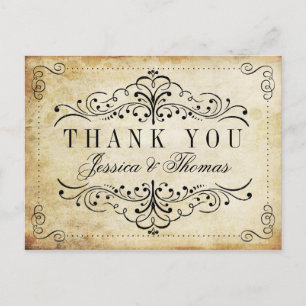 Carte Postale La collection de mariage vintage fleurie et ornée