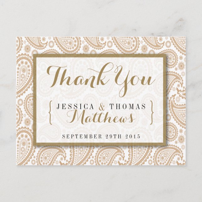 Carte Postale La collection Mariage moderne de Paisley - Brown (Devant)
