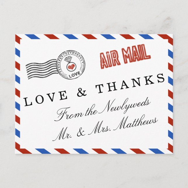 Carte Postale La collection moderne de Mariages Airmail (Devant)