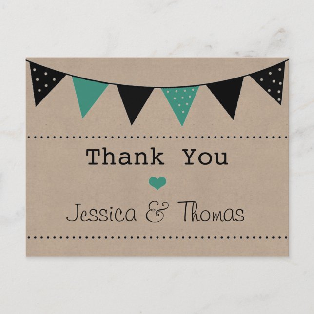 Carte Postale La collection moderne de Mariages Bunting Turquois (Devant)