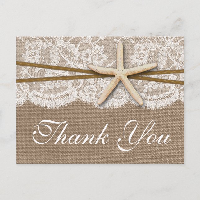 Carte Postale La collection rustique de mariage Starfish Beach (Devant)