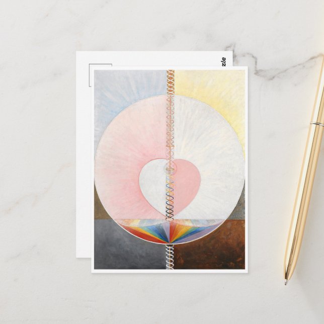 Carte Postale La colombe, no 1, Hilma af Klint (Devant/Arrière en situation)