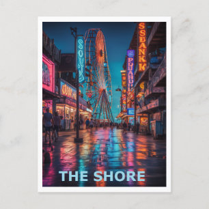 Carte Postale La conception graphique de la promenade de Jersey 