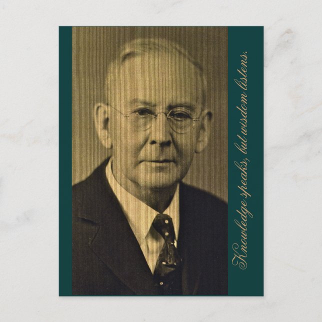 Carte Postale La connaissance parle, mais la sagesse écoute. (Devant)