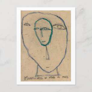 Carte Postale La conscience de l'esprit en tête. Concept bouddhi