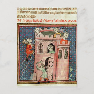 Carte Postale La construction de la tour de Babel
