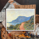 Carte Postale La Corniche près de Monaco par Claude Monet<br><div class="desc">A l’époque de Monet, La Corniche était un sentier de montagne étroit ; aujourd’hui, c’est la route principale entre Nice et Monaco. Ici, le soleil est haut, l’ombre du promeneur solitaire courte. Les couleurs de Monet brillent : rouge, vert, bleu - tout brille au soleil. Transférez cette image vers le...</div>