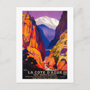 Carte Postale La Côte d'Azur Poster VintageEurope