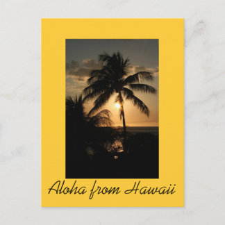 Carte Postale La côte hawaïenne au coucher du soleil