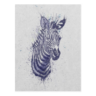 Cartes postales Peinture Zèbre originales | Zazzle.fr