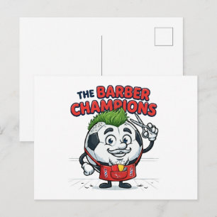 Carte Postale La coupe de cheveux de champion de football du bar