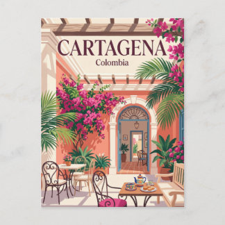 Carte Postale La Cour intérieure des Bougainvillées Colombie