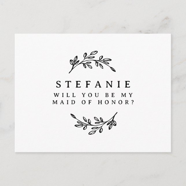 Carte Postale La couronne de feuillage noir sera-t-elle ma femme (Devant)