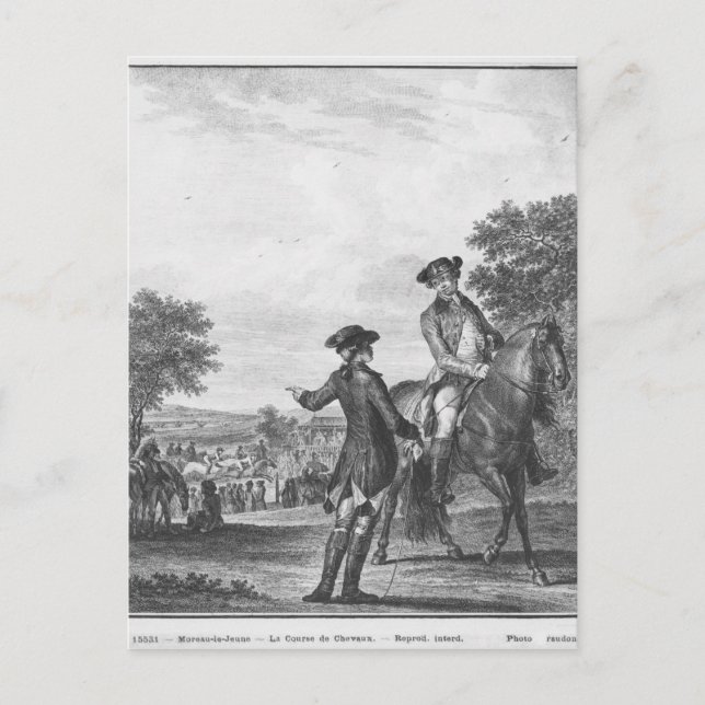 Carte Postale La course à cheval (Devant)