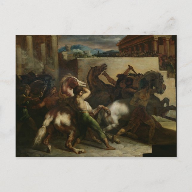 Carte Postale La course du Cheval sauvage à Rome, vers 1817 (Devant)