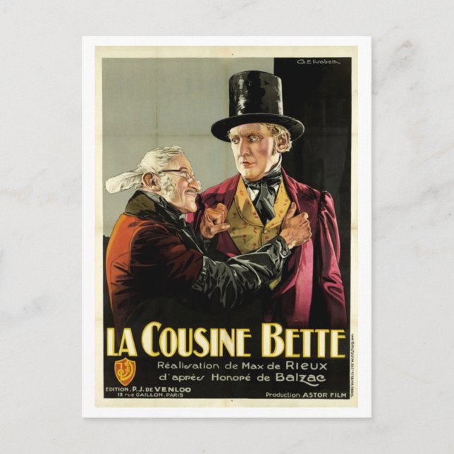 Carte Postale La Cousine Bette (film, 1927) (Devant)