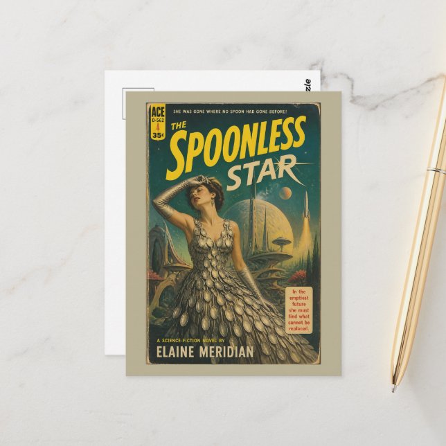 Carte Postale La couverture de livre de fantasy science-fiction  (Devant/Arrière en situation)